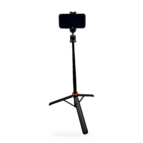 JM-33 extendable vlog tripod with phone mounted