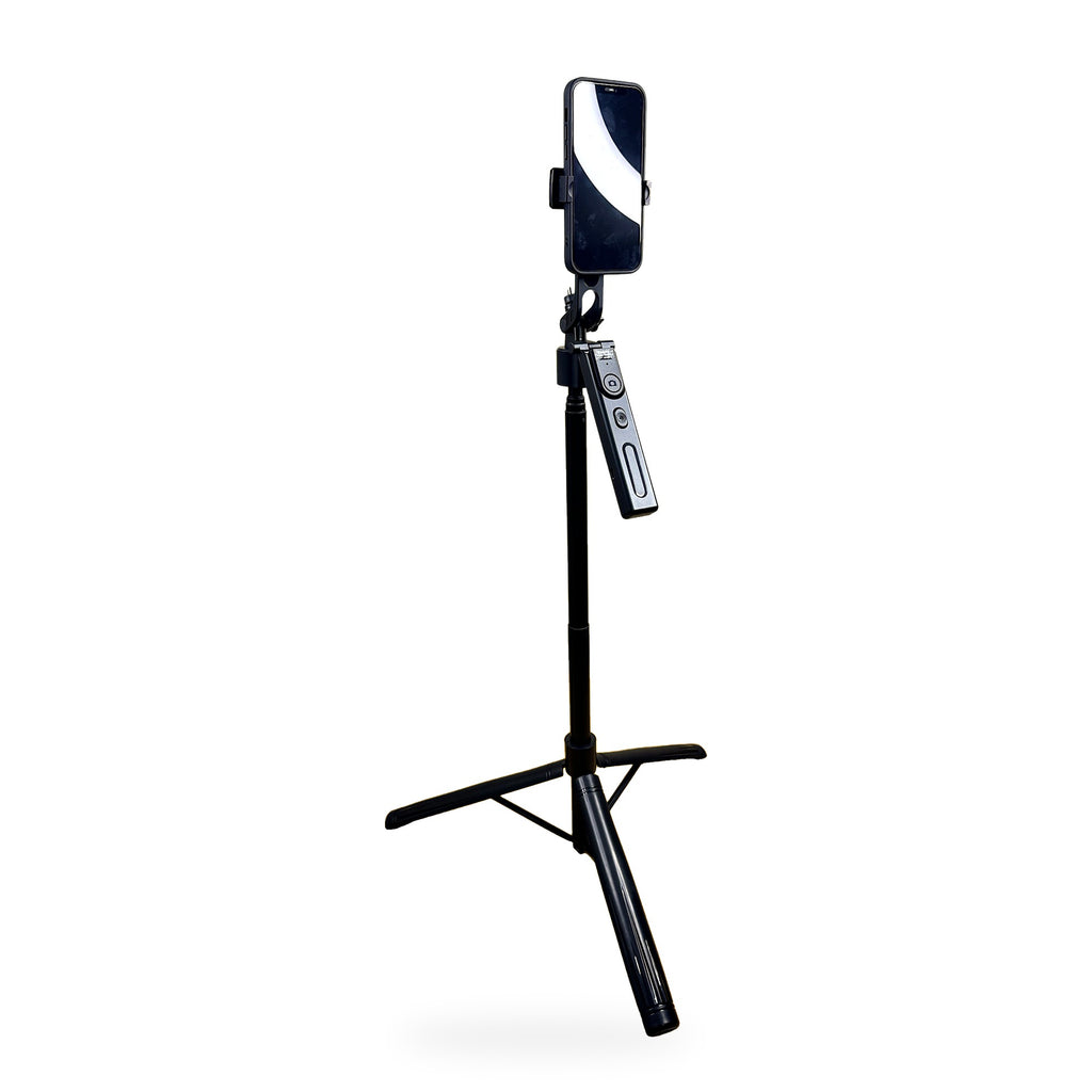 F01 AI tracking tripod with phone mounted and remote