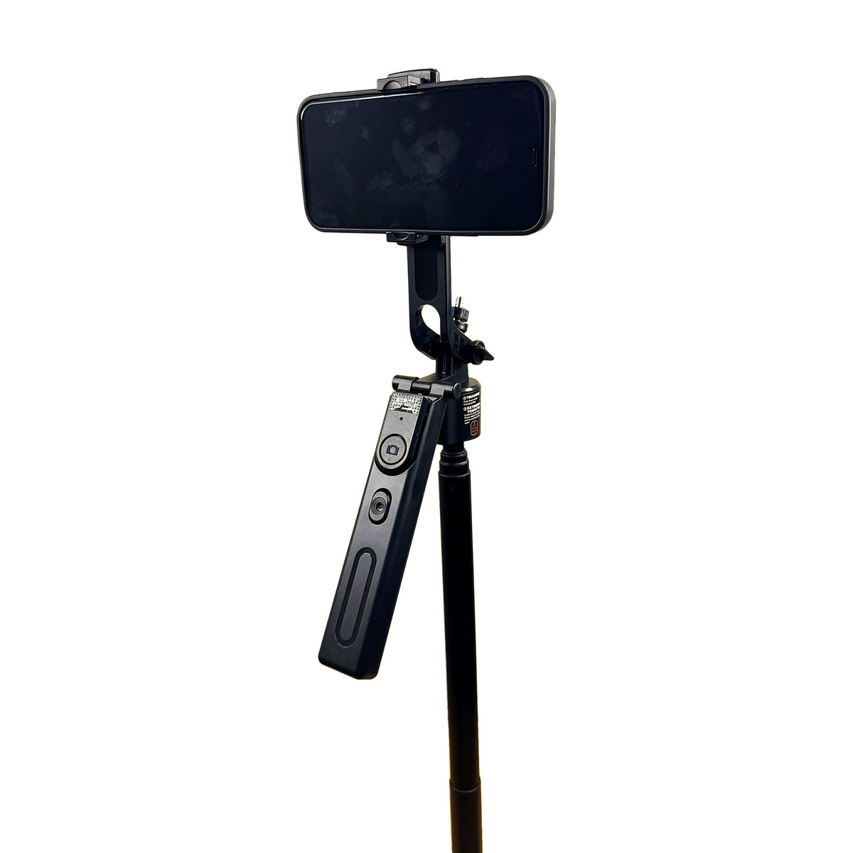 F01 tracking tripod holding a phone in landscape