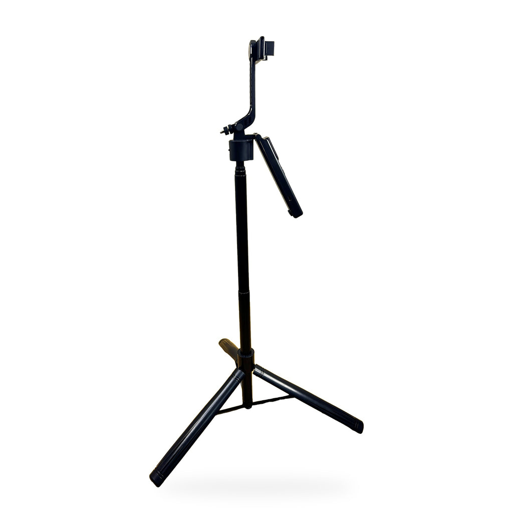 F01 tripod extended with the remote flipped out