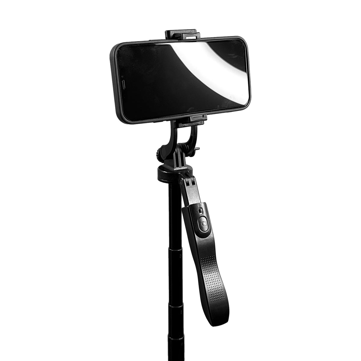 L16 phone holder in landscape with balance handle and remote