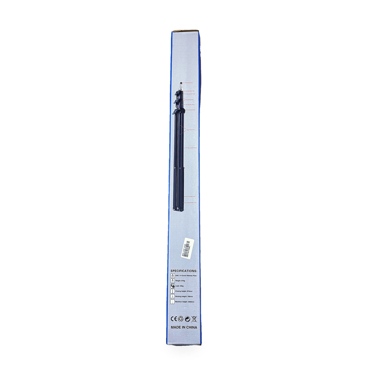 8819 Light Stand box back with specifications