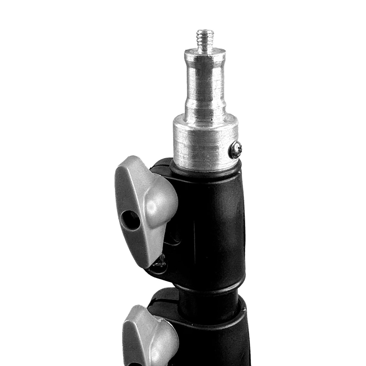 PK-8899 light stand 1/4 inch screw and twist lock close-up