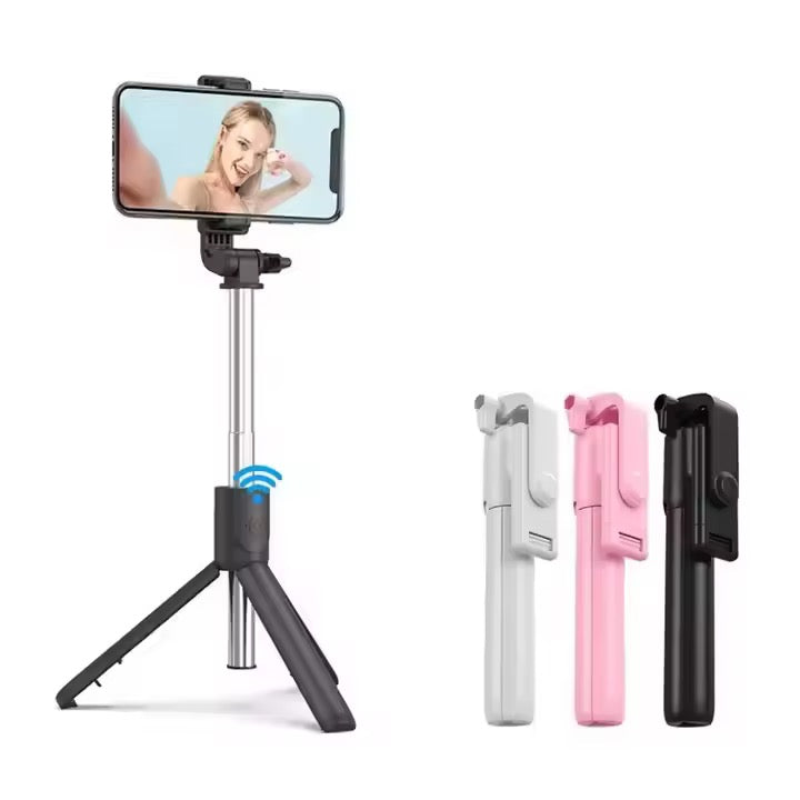Bluetooth selfie stick tripod with phone holder, view 2