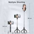 Bluetooth selfie stick tripod with remote