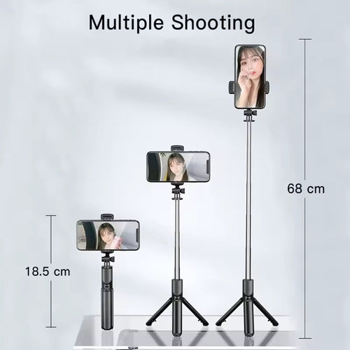 Bluetooth selfie stick tripod with remote